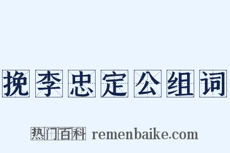 挽李忠定公组词是什么意思的图片